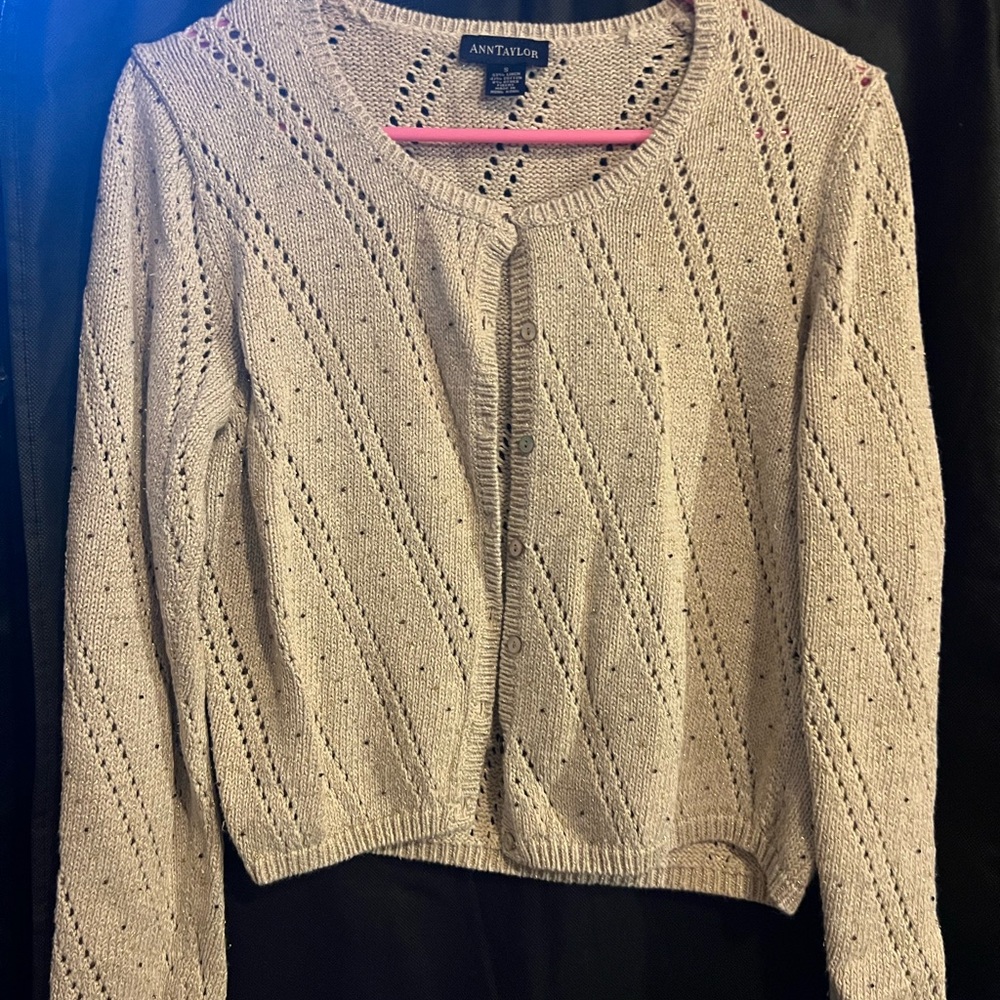 Ann Taylor Women's Tan Knit Cardigan